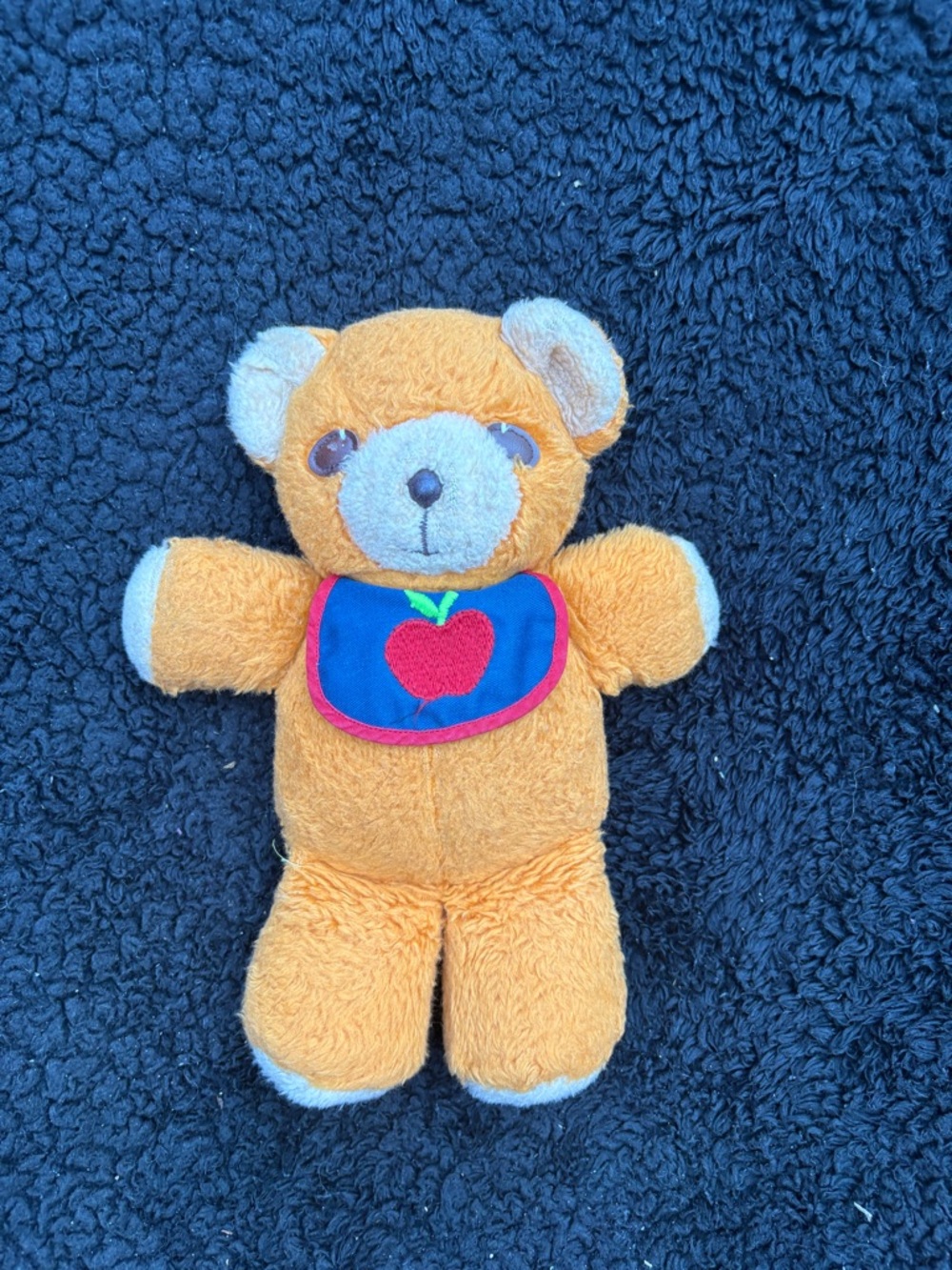Vintage 1975 Fisher-Price Freddy Bear Plush #418 with Apple Bib (10 Inches)